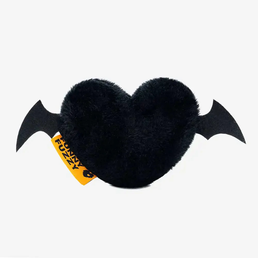 FUNNYFUZZY Halloween Plush Squeaky Dog Toy - Bat Heart