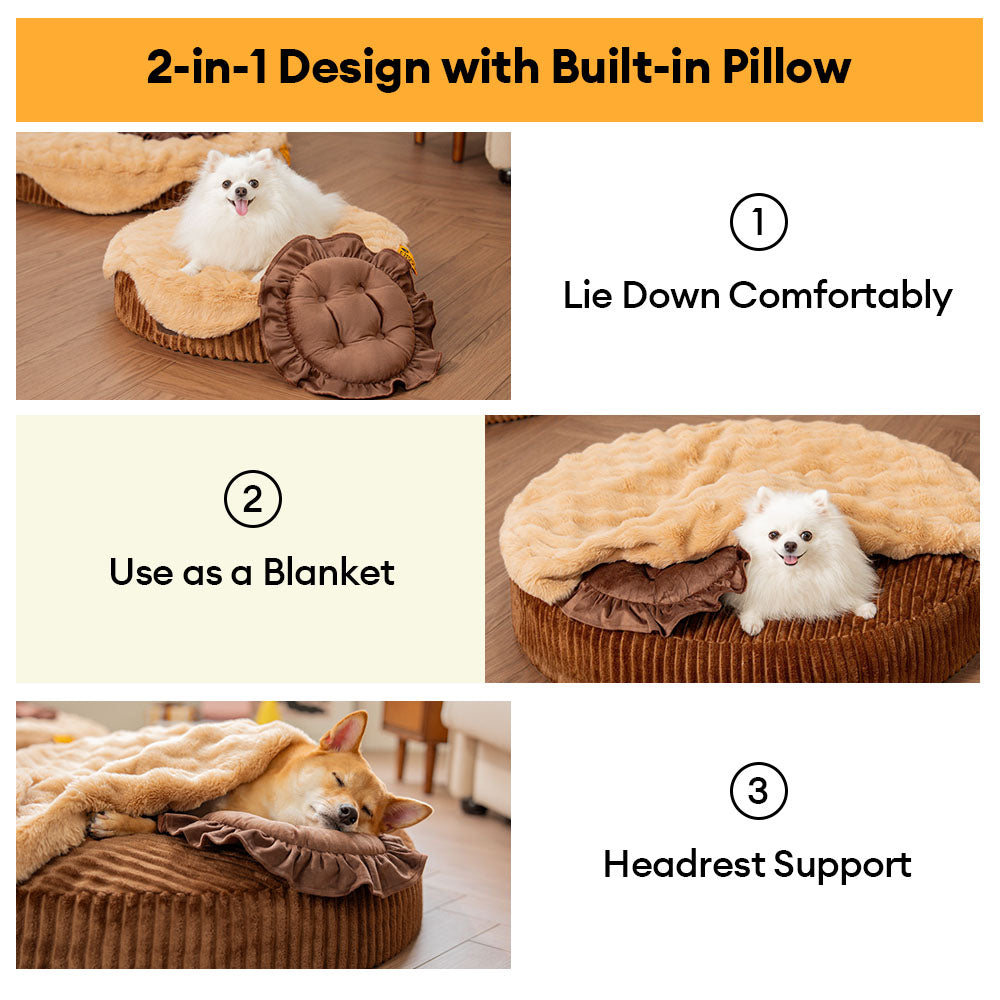 Fluffy Cake-Shaped Detachable Plush Orthopaedic Pet Bed – DreamBake