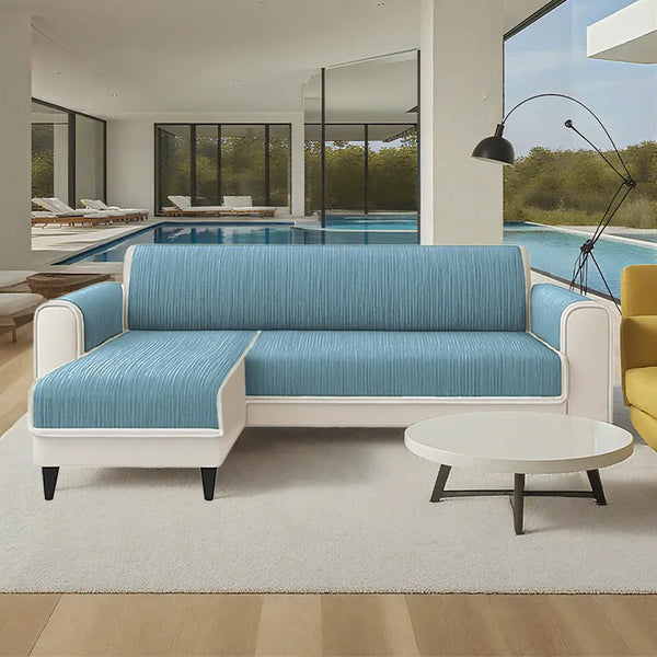 All-Season Anti-Slip Striped Pet Rug Furniture Protector with Armrest Outdoor Garden Sofa Cover