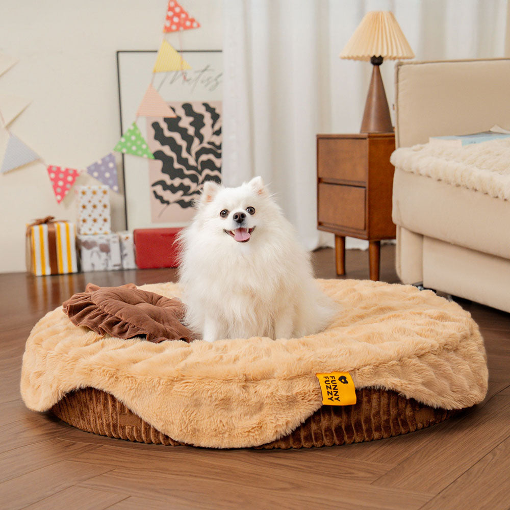 Fluffy Cake-Shaped Detachable Plush Orthopaedic Pet Bed – DreamBake