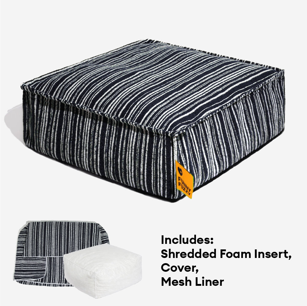 Sustainable Storage Pouf Ottoman & Dog Bed - Funnyfuzzy SnugNest