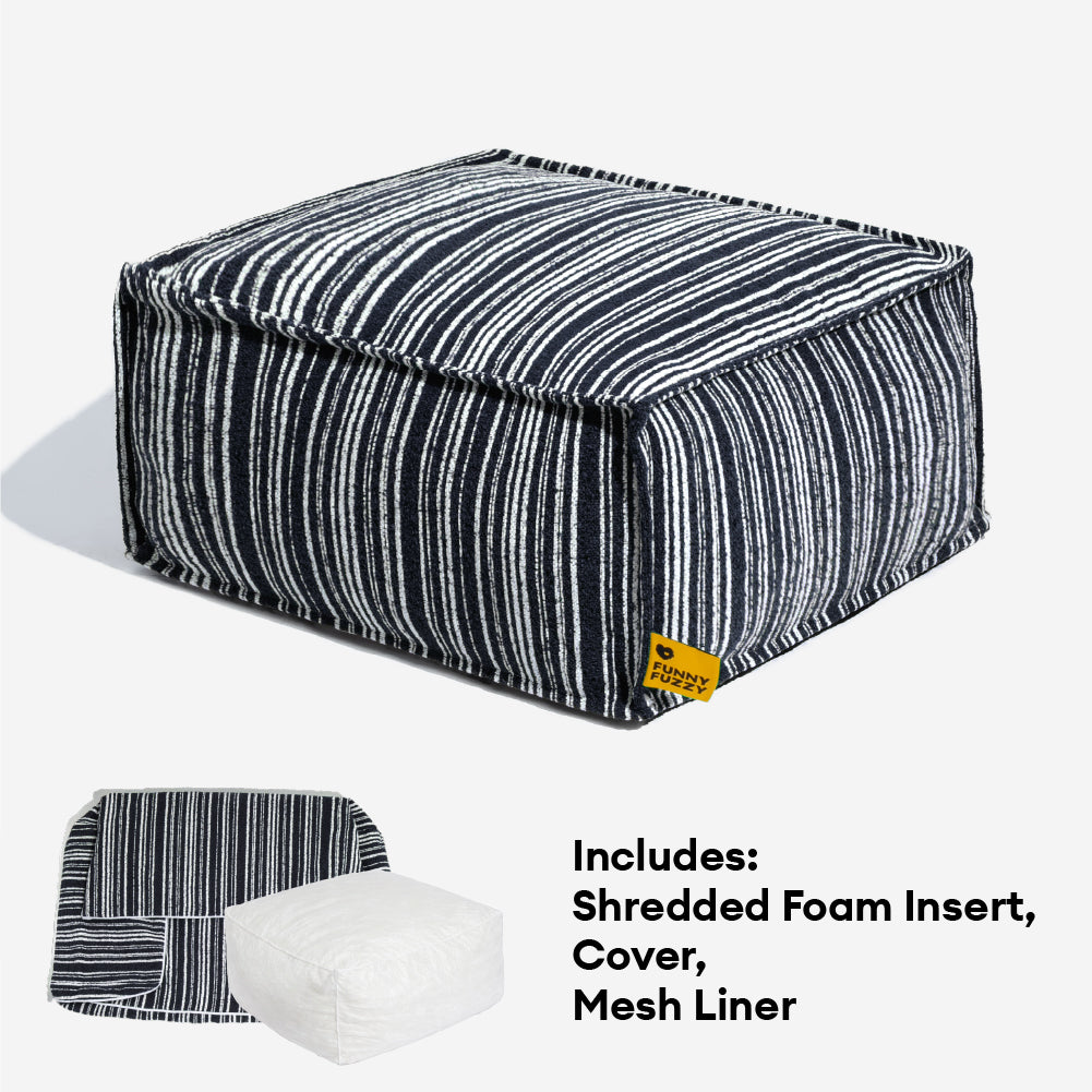Sustainable Storage Pouf Ottoman & Dog Bed - Funnyfuzzy SnugNest
