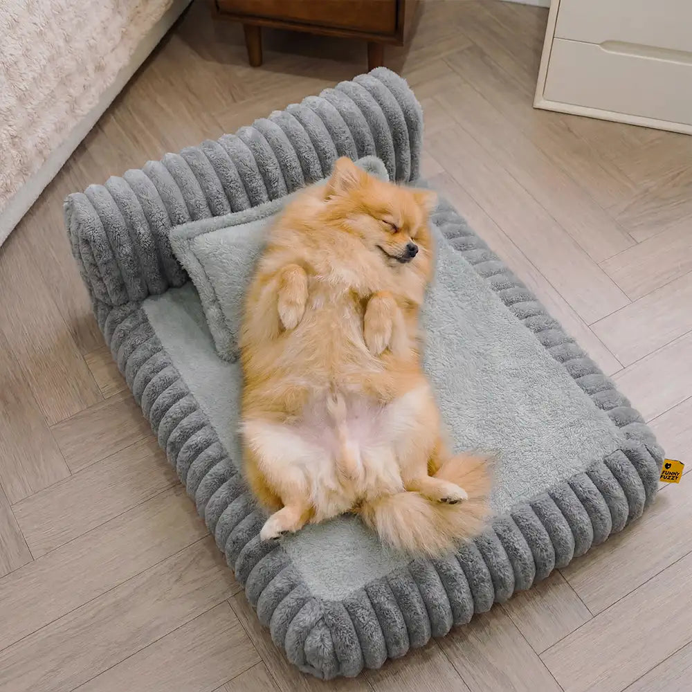 Mini Plush Home-Style Backrest Orthopaedic Bed for Small Dogs - TinyNest