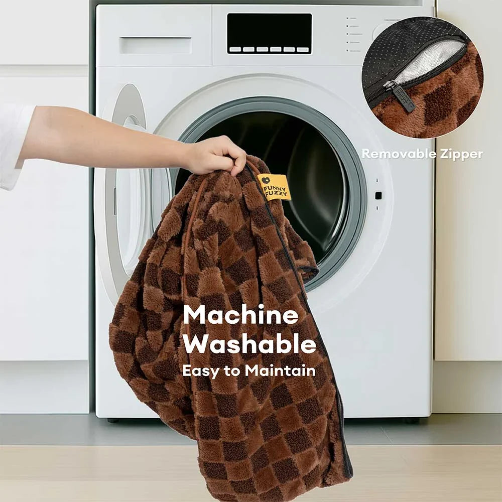 Chequered Fluffy Removable Orthopaedic Dog Bolster Bed – CosyNest