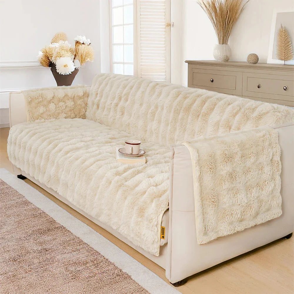 Water-resistant Fluffy Soft Furniture Protector Corner Couch Cover-EverDry