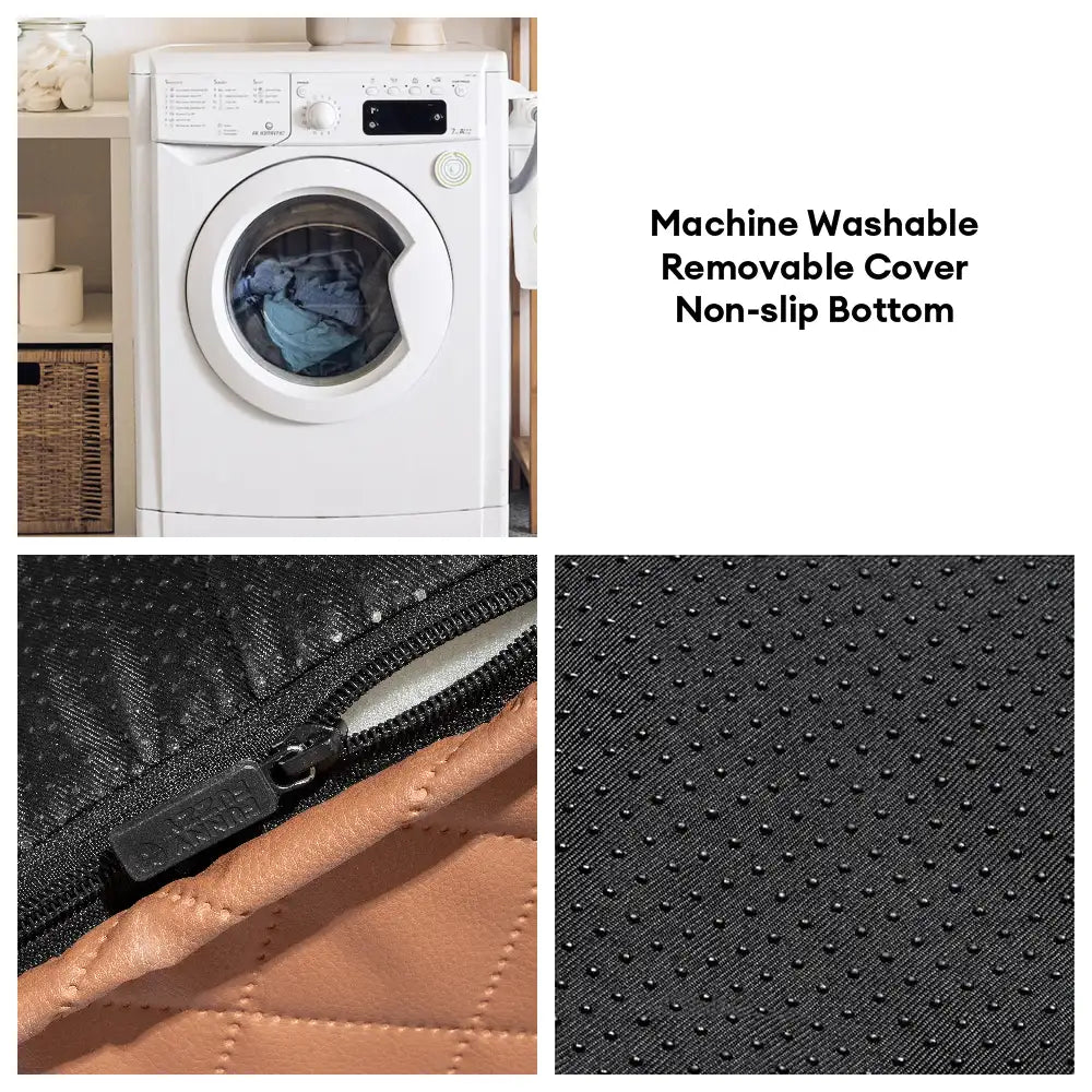 Warm Plush & Faux Leather Wraparound Orthopaedic Dog Bolster Bed