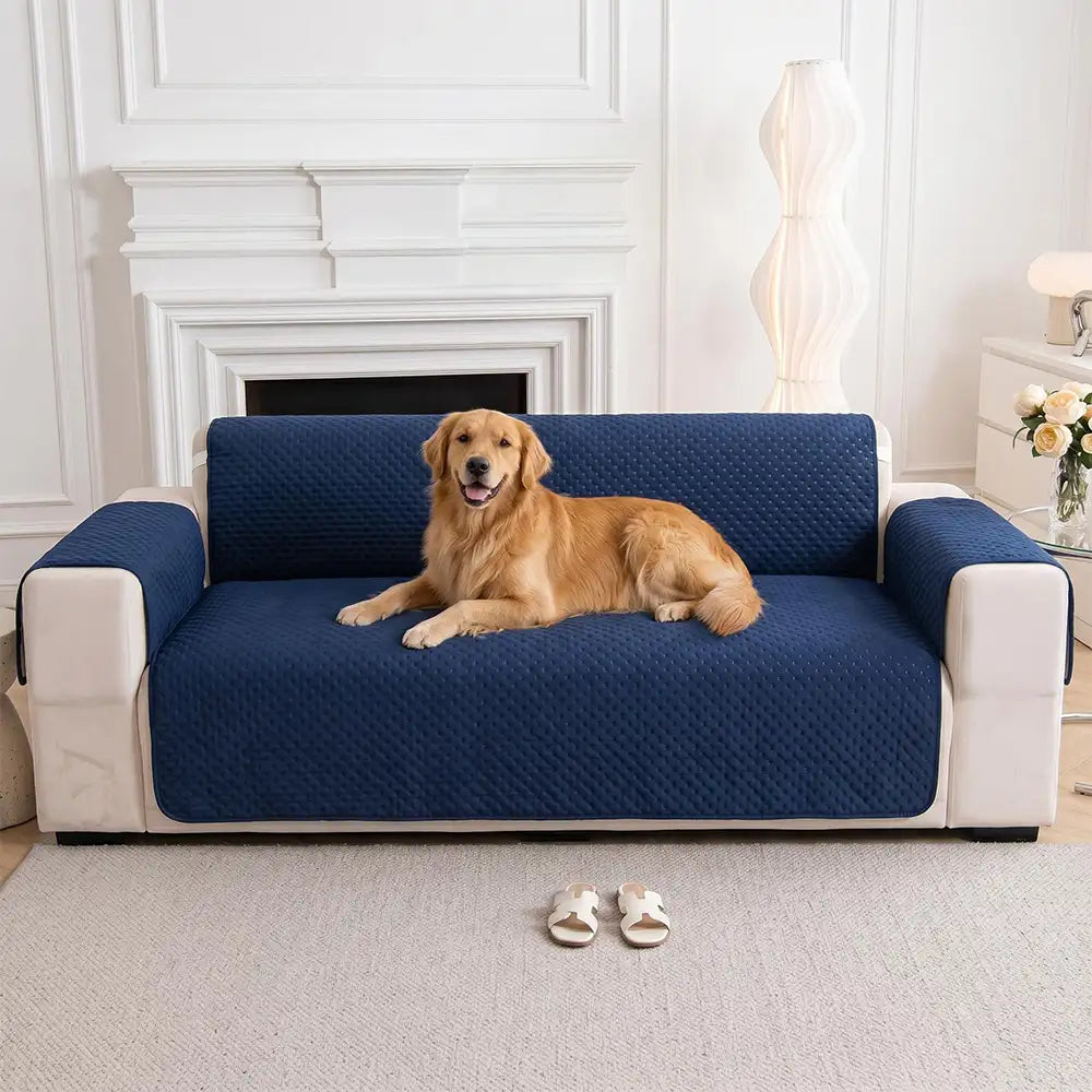 Water-Repellent Solid Color One Piece Armchair Couch Cover with Elastic Straps