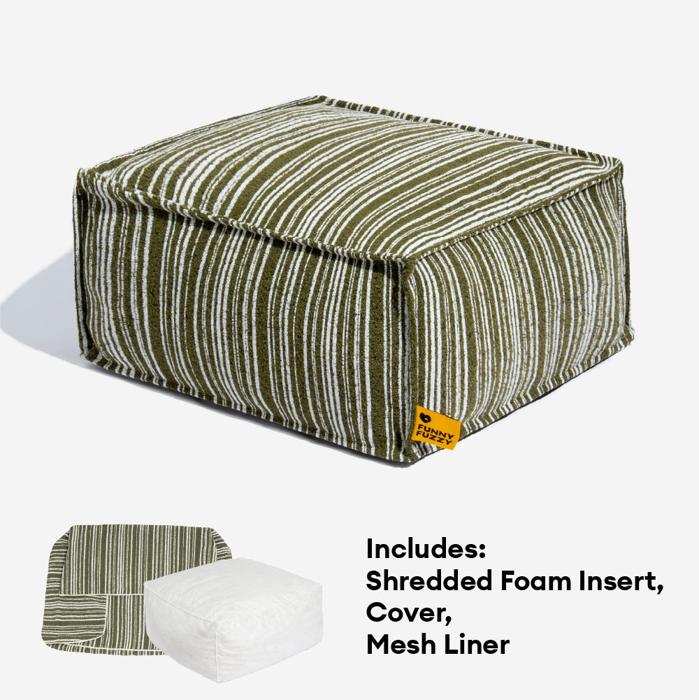 Sustainable Storage Pouf Ottoman & Dog Bed - Funnyfuzzy SnugNest