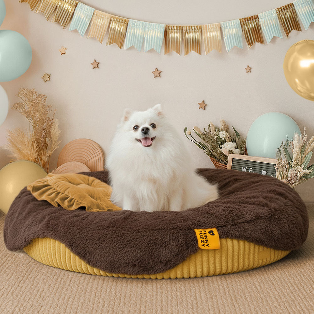 Fluffy Cake-Shaped Detachable Plush Orthopaedic Pet Bed – DreamBake