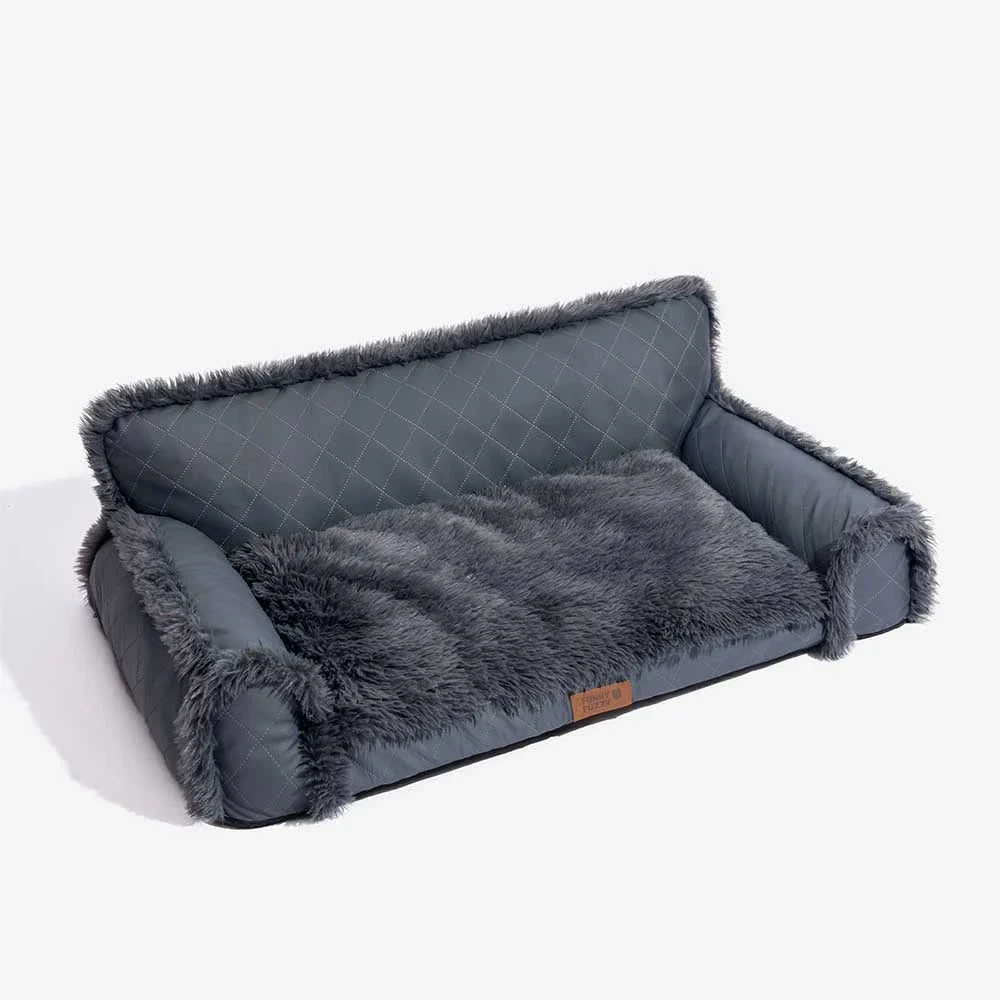 Luxe Faux Leather＆Plush Removable Sponge Orthopaedic Dog Bed - WarmRest