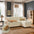 Faux Cotton-Linen Chenille Striped Breathable Scratch-Resistant Corner Sofa Cover
