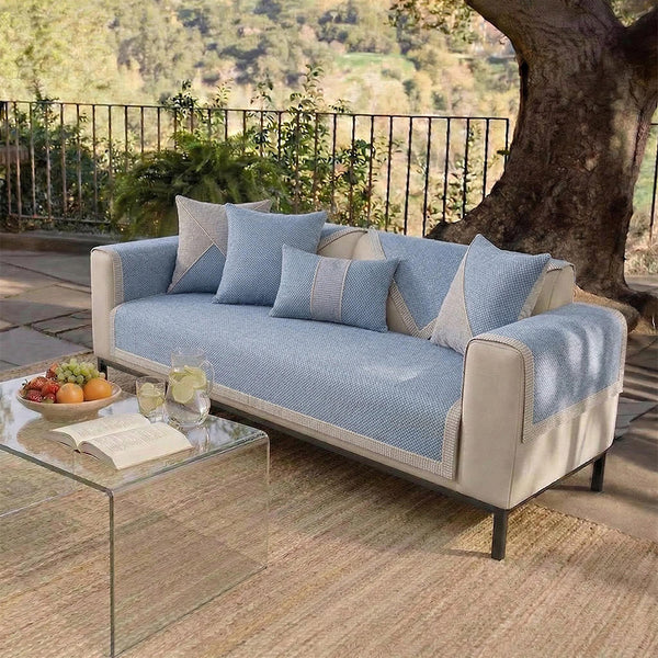 Breathable Woven Cotton Linen Non-Slip Outdoor Garden Sofa Cover