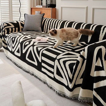 Five-Colour Geometric Sofa Cover Sofa Throws - Bold Patterns for a Modern Look