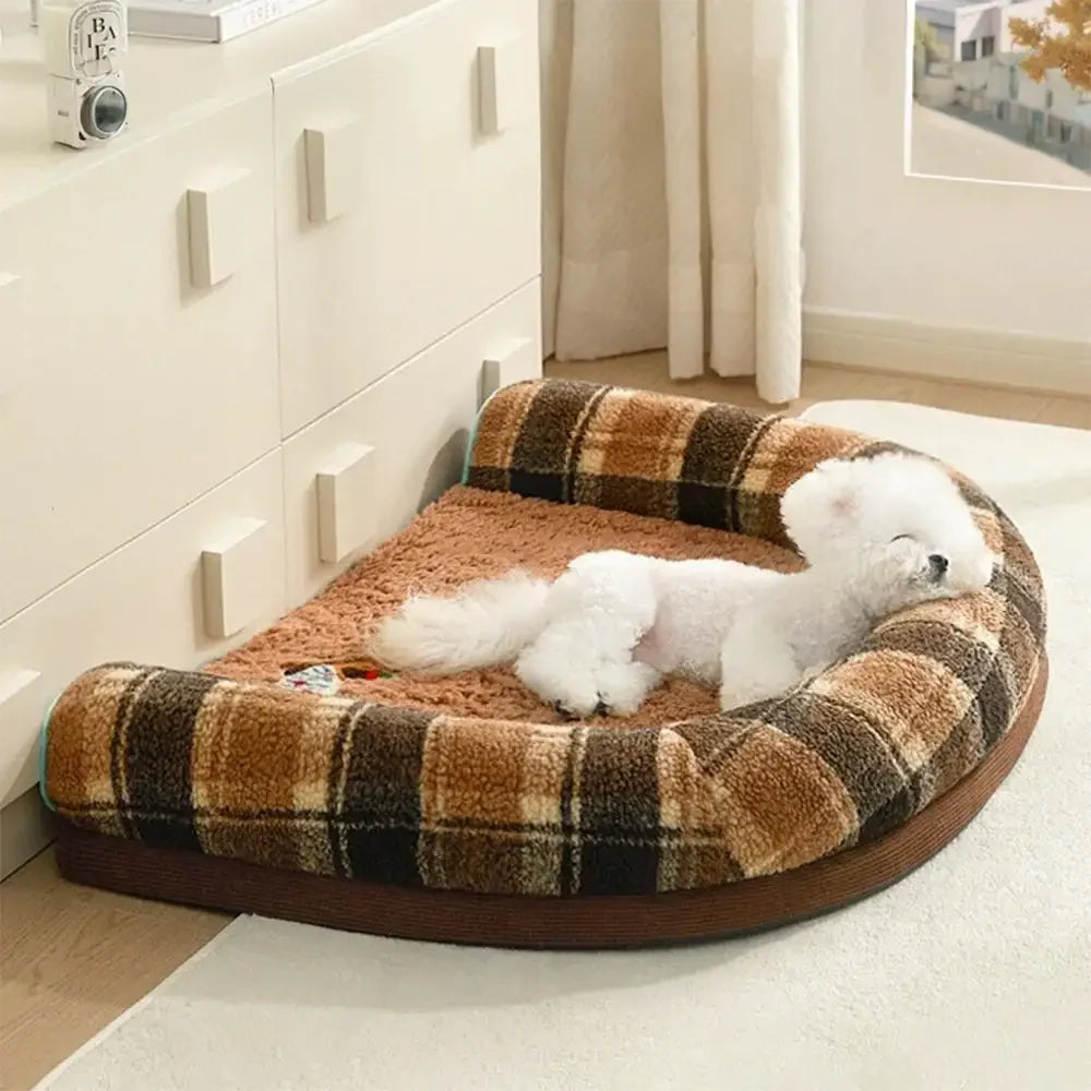 Faux Lambswool U-Shaped Removable Washable Orthopaedic Pet Bed