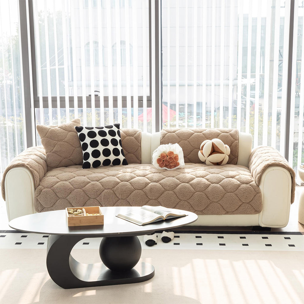 Pet-Friendly Thickened Soft Sherpa Fleece Non-Slip Sofa Protector Sofa Cover