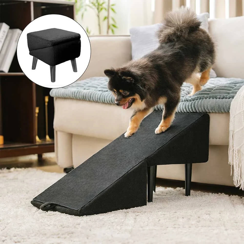 2-in-1 Convertible Wooden Home Step Stool Dog Ramp Steps