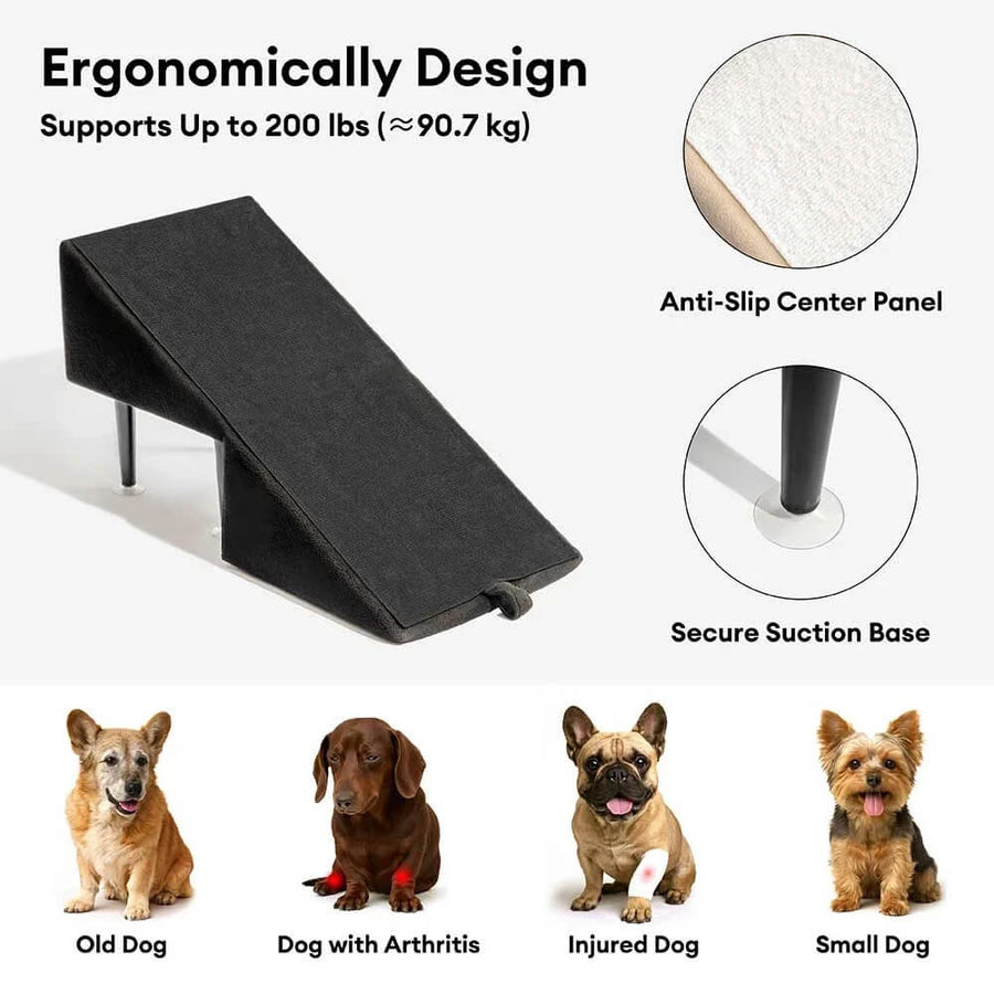One Step Dog Ramp 2-in-1 Convertible Wooden Home Step Stool Dog Ramp Steps