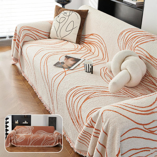 Minimalist Chenille Reversible Cat-Scratch Resistant Non-Slip Sofa Cover Sofa Throws