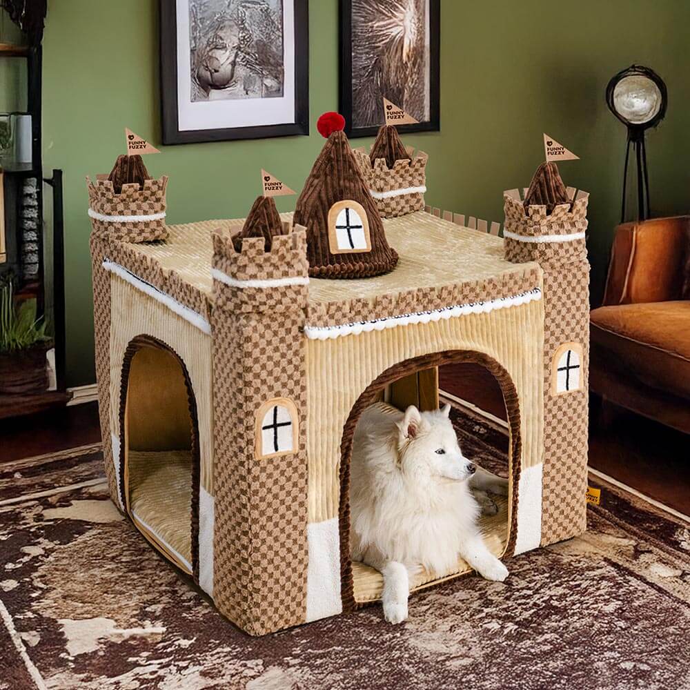 Cosy Orthopaedic Kids Indoor Play Castle Bed Dog Tent Bed - Fairytale Dreamland