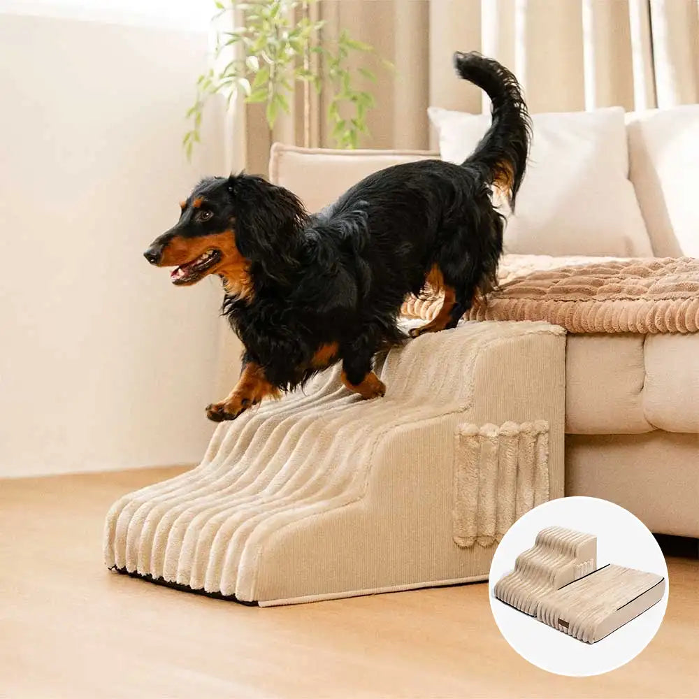 2 in 1 Fluffy Plush Sponge Detachable Pet Step＆Bed - CreamyRamp