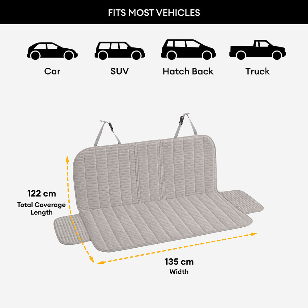 Ribbed Plush Waterproof Dog Car Seat Cover - Cozy Nest
