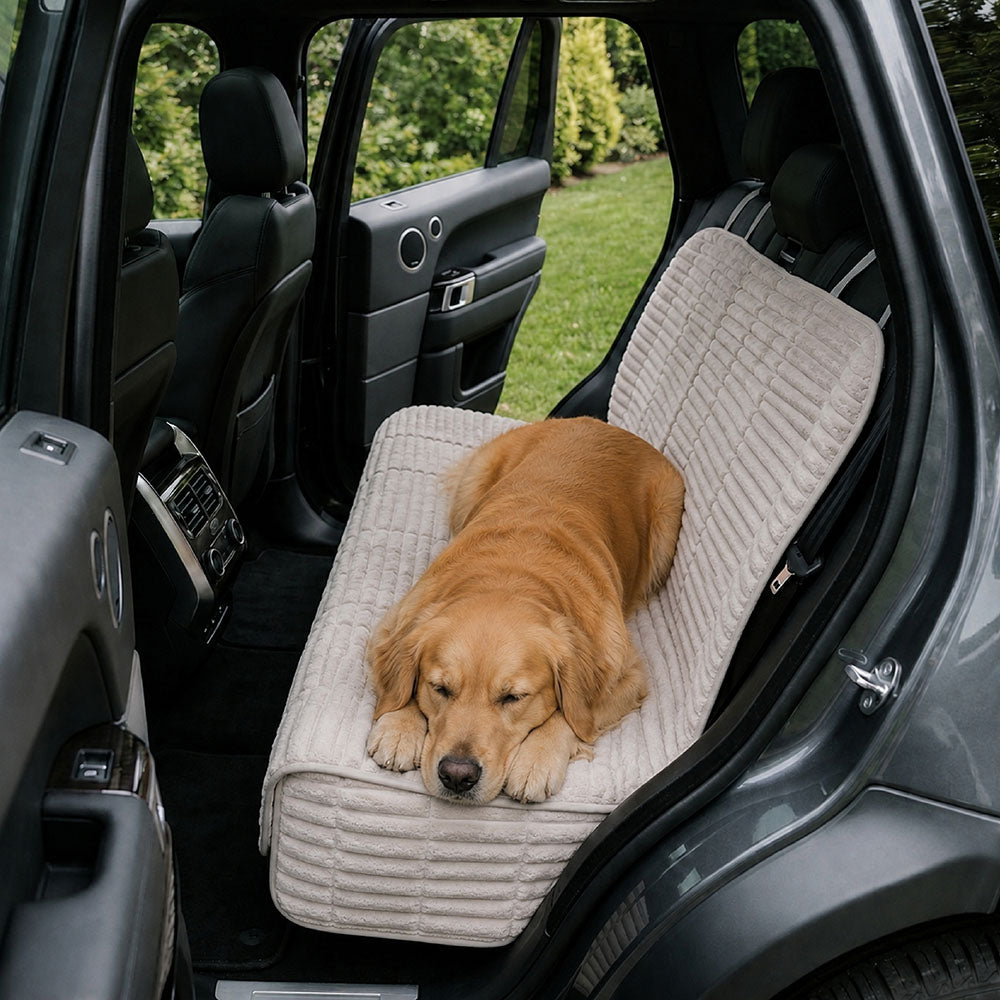 Ribbed Plush Waterproof Dog Car Seat Cover - Cozy Nest