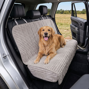 Ribbed Plush Waterproof Dog Car Seat Cover - Cozy Nest