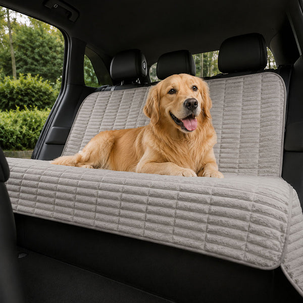 Ribbed Plush Waterproof Dog Car Seat Cover - Cozy Nest