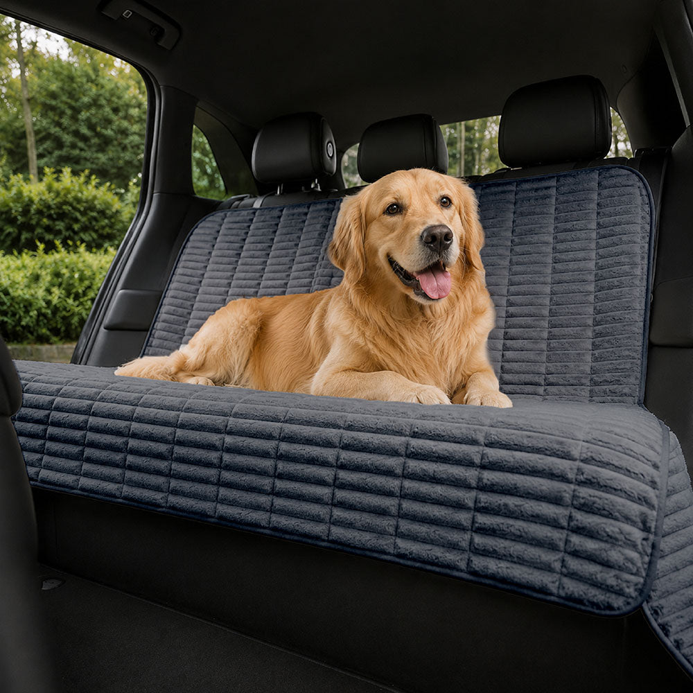 Ribbed Plush Waterproof Dog Car Seat Cover - Cozy Nest