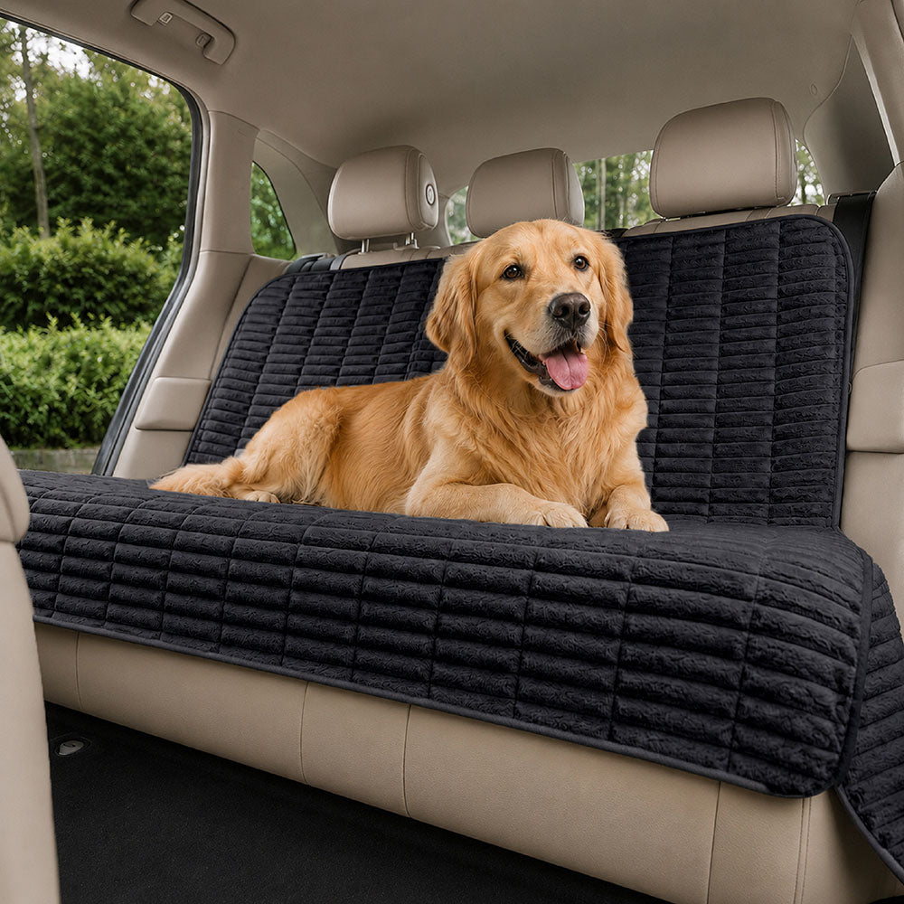 Ribbed Plush Waterproof Dog Car Seat Cover - Cozy Nest
