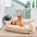 Trendy Striped Faux Lambswool Double Layer Garden Outdoor Dog & Cat Sofa Bed