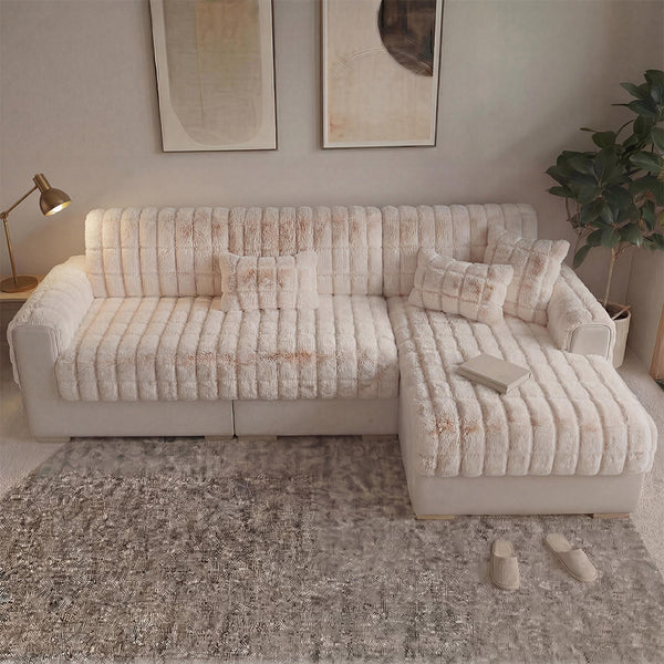 Water-resistant Fluffy Soft Furniture Protector Corner Couch Cover-EverDry