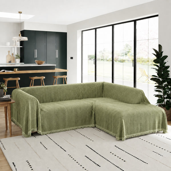 Chenille Blanket Herringbone Tassel Corner Sofa Cover Sofa Throw Blanket