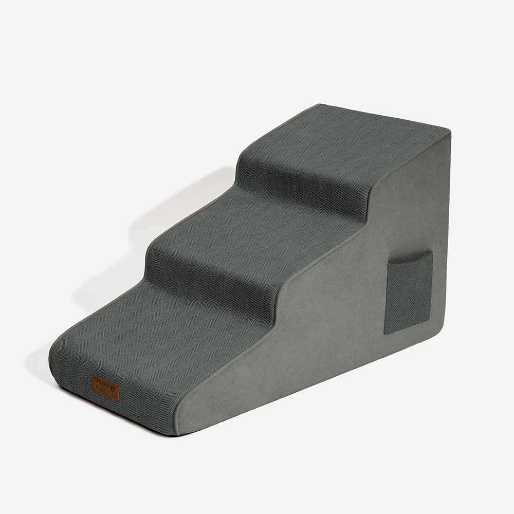Chenille Extra Wide Non-Slip Removable Sponge Pet Stairs - Pet-Friendly Bedroom