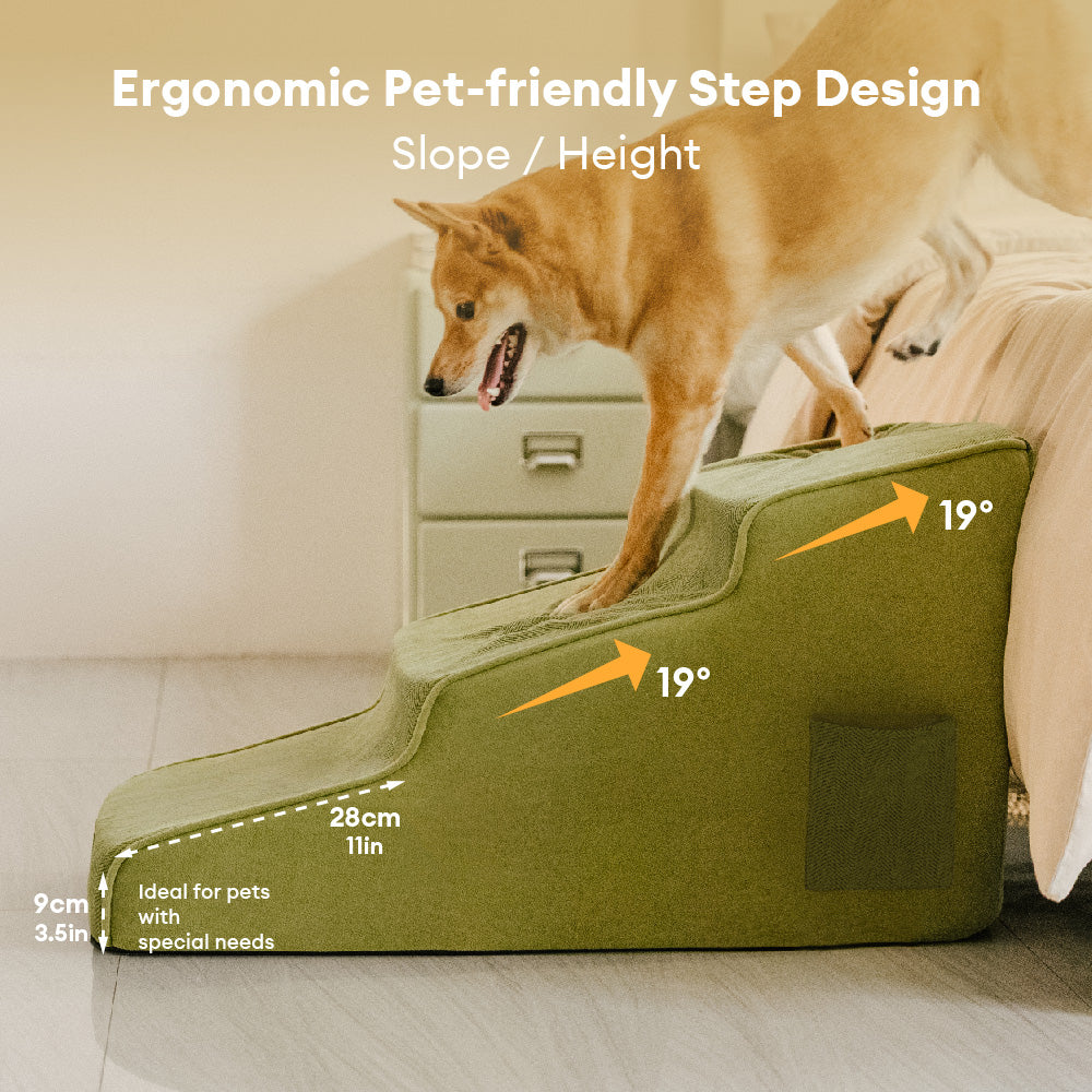Non-slip All-season Extra Wide Portable Dog Stairs - Retro