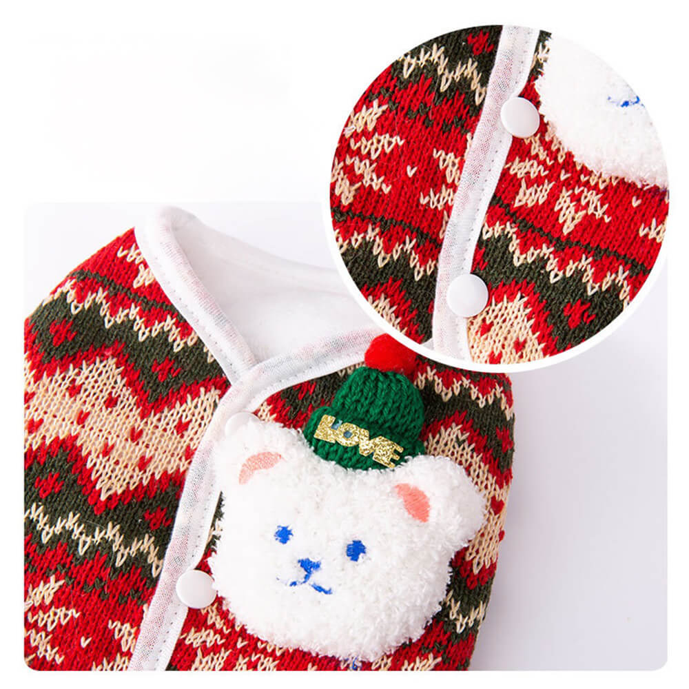 Festive Bear Knit Dog Sweater – Cosy and Perfect for the Holidays