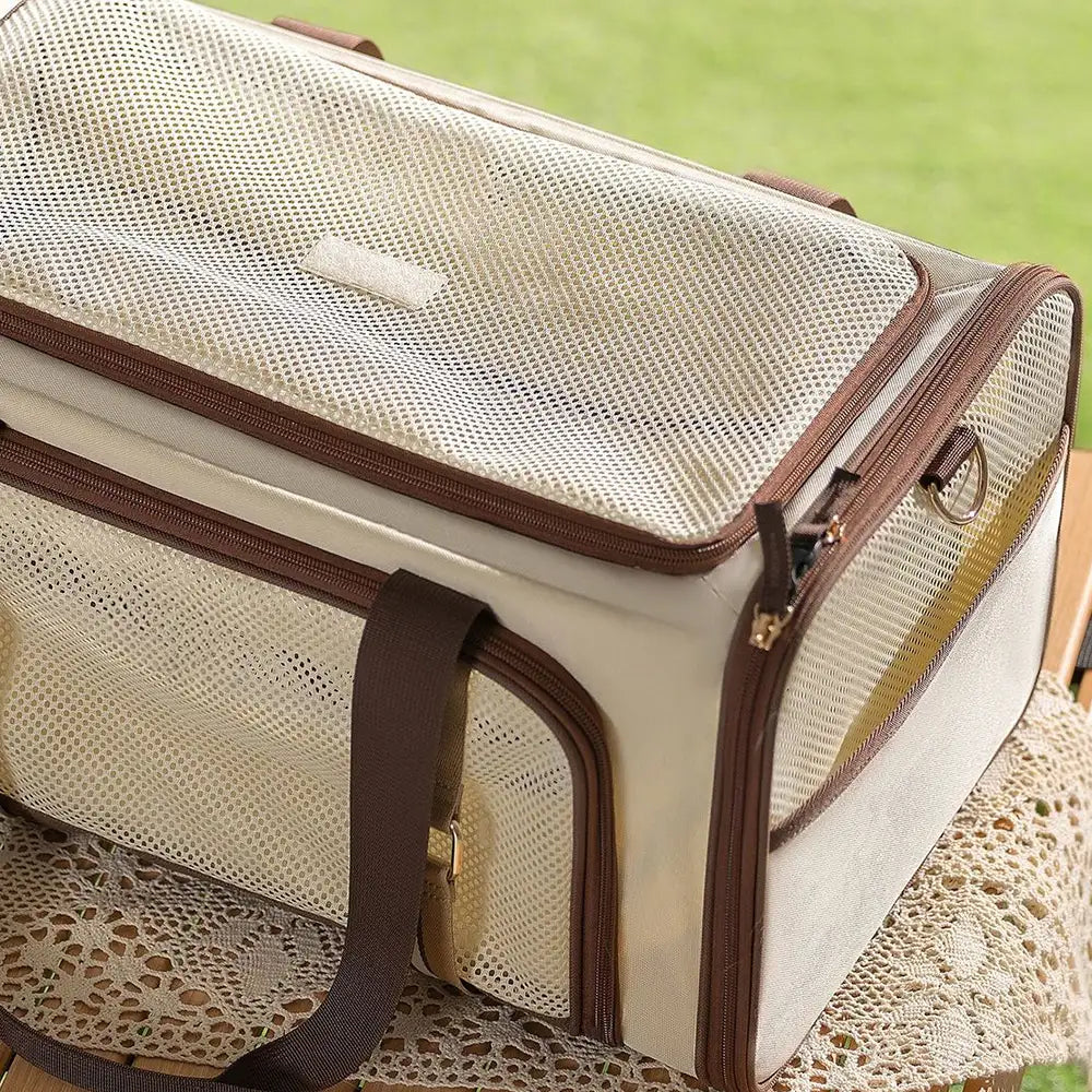 3 In 1 Breathable Large-Capacity Expandable Cat Carrier Bag for Travel and Airline