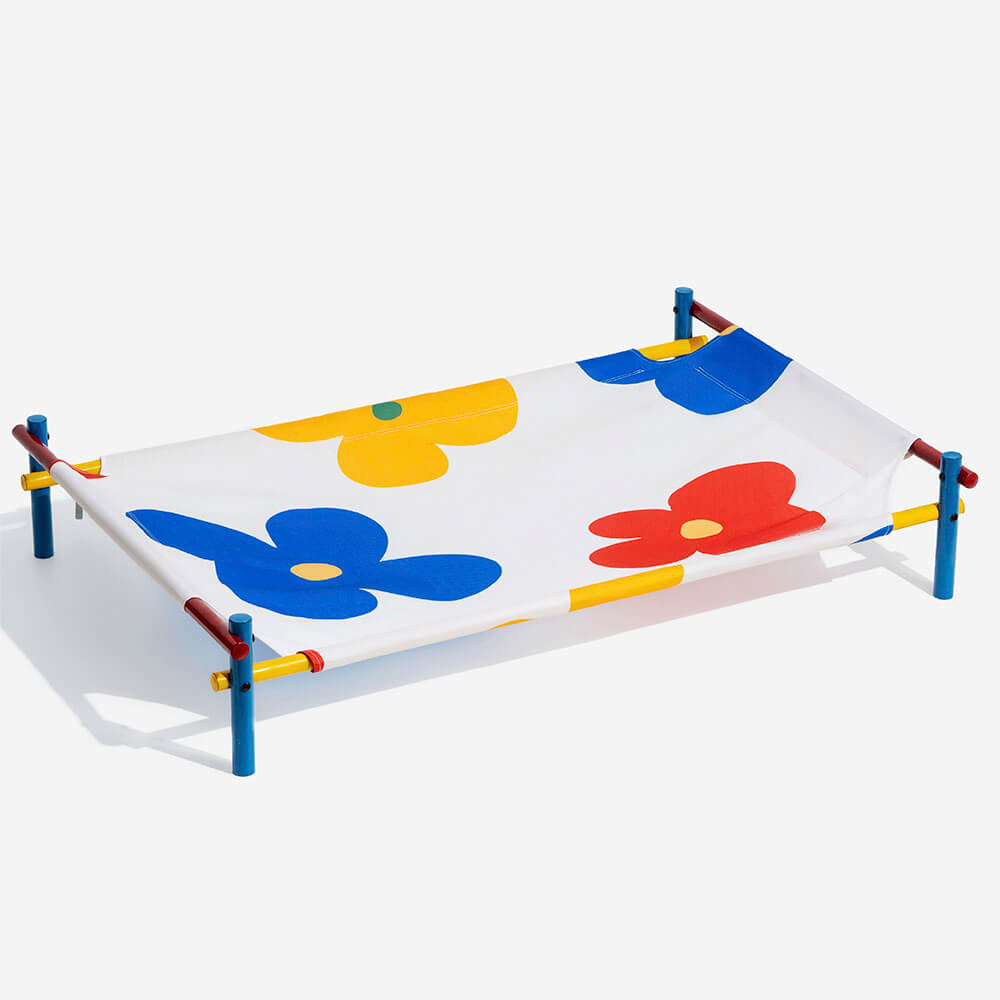 Vibrant Summer Print Style Aluminium Elevated Dog Bed - Summer Paradise