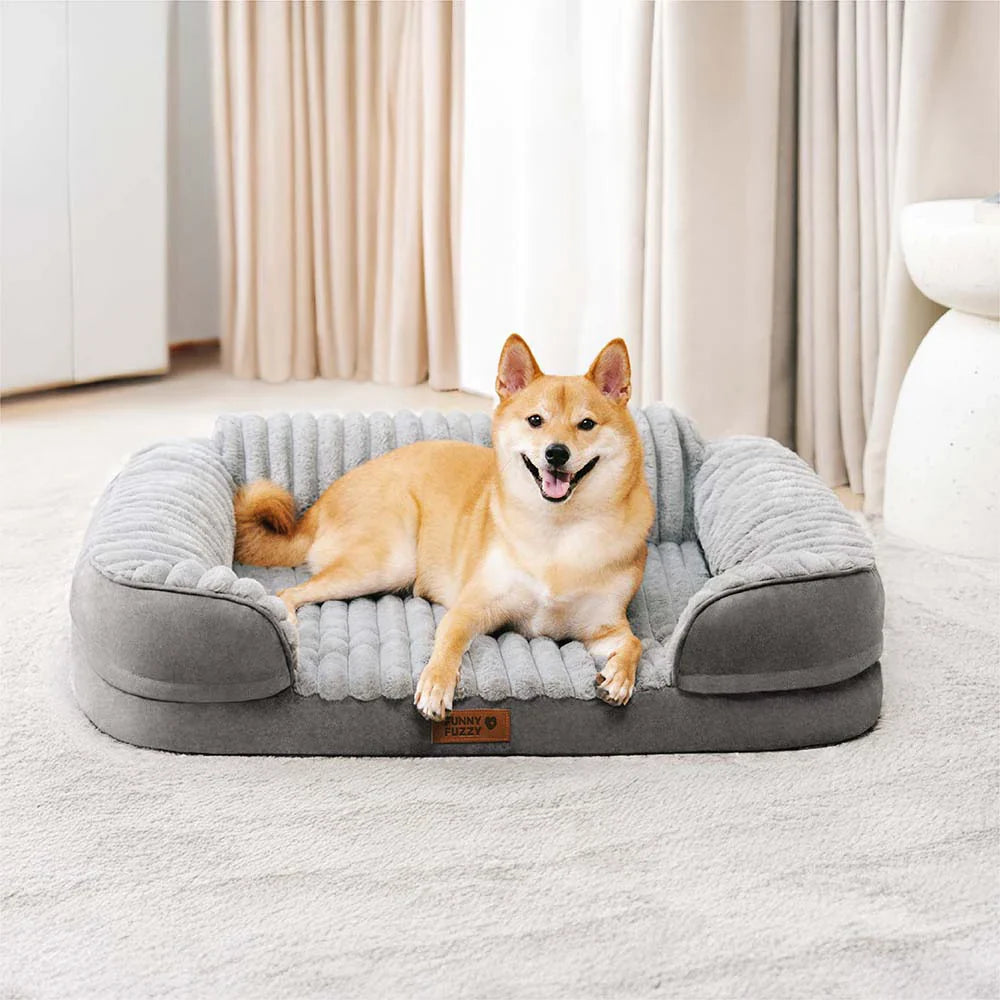 Fluffy Plush Orthopaedic Washable Bolster Dog Bed - ComfyPaws