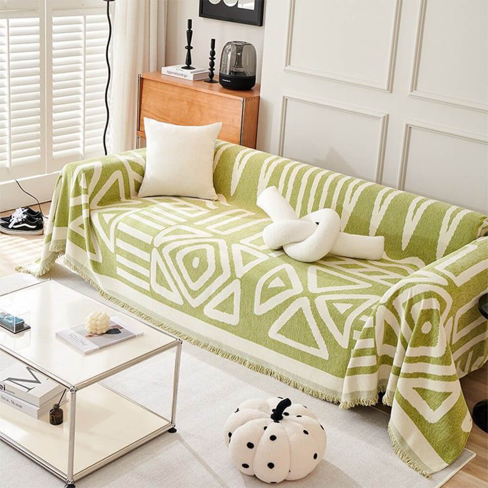 Five-Colour Geometric Sofa Cover - Bold Patterns for a Modern Look