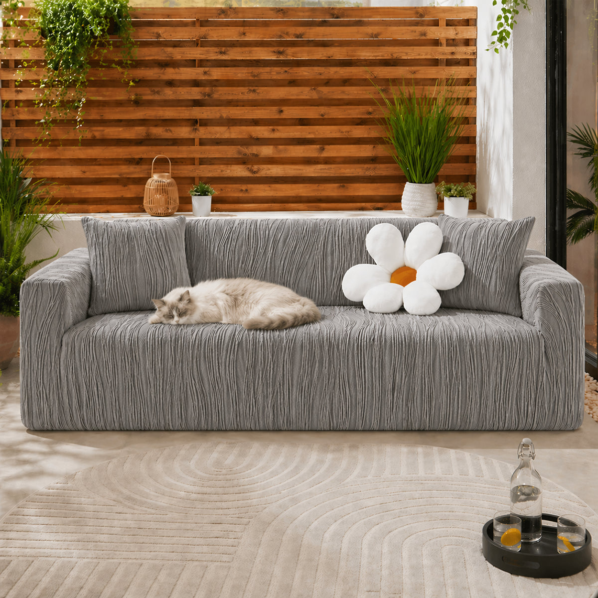 Jacquard Stretch Full-Cover Anti-scratch Outdoor Garden Sofa Cover