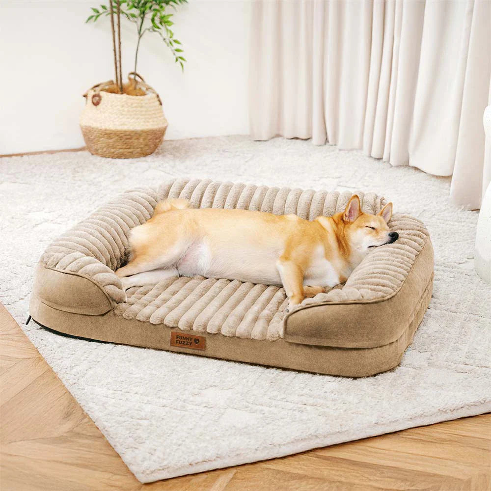 Fluffy Plush Orthopaedic Washable Bolster Dog Bed - ComfyPaws