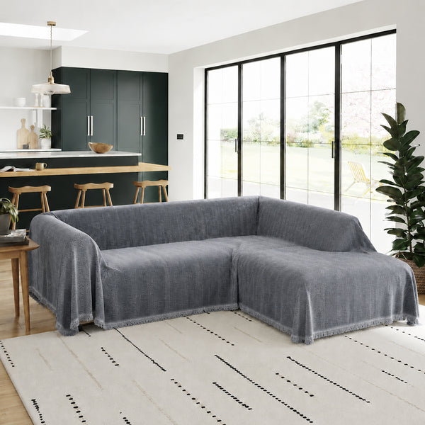 Chenille Blanket Herringbone Tassel Corner Sofa Cover Sofa Throw Blanket