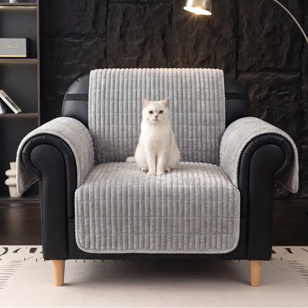 One-Piece Cozy Flannel Sofa Covers Non-Slip Recliner Armchair Covers