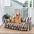 Trendy Striped Faux Lambswool Double Layer Garden Outdoor Dog & Cat Sofa Bed
