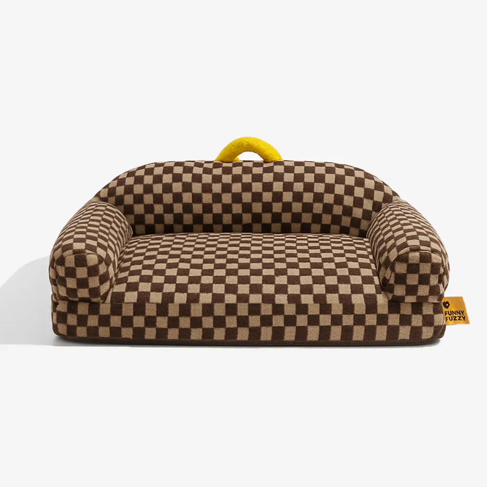 Chequerboard Thick & Fluffy Washable Orthopaedic Dog Sofa Bed - CheckMate
