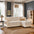 Faux Cotton-Linen Chenille Striped Breathable Scratch-Resistant Corner Sofa Cover