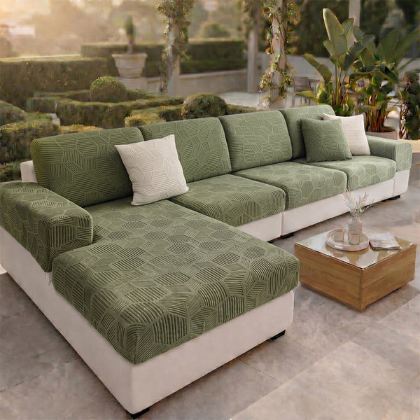 Honeycomb Pattern Water-resistant Stretch Full-Cover Magic Outdoor Garden Sofa Cover
