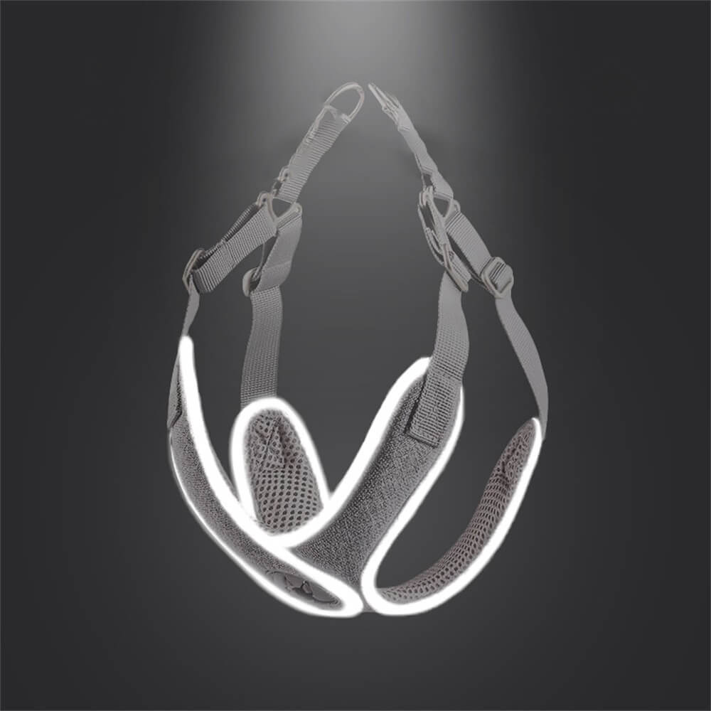 Breathable Reflective Vest Style Dog Lead and Chest Harness