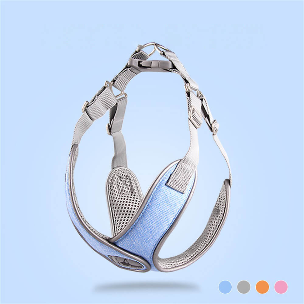 Breathable Reflective Vest Style Dog Lead and Chest Harness